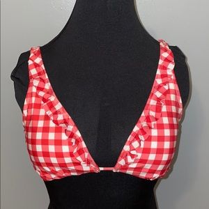 Red checkered bikini top